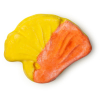 Ginkgo Bubble Bath Ginkgo leaf shaped yellow and orange bubble bar