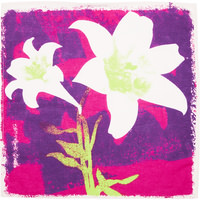 Lily Knot Wrap Pinkes Tuch mit weißen Lilien