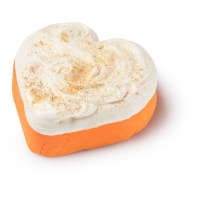 Hear Of Elightened Expectation Pain Moussant Pain moussant orange et blanc en forme de coeur avec des paillettes or et dorées