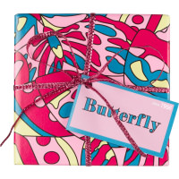 Butterfly regalo lavanda butterfly caja de regalo de color púrpura con cosméticos de lavanda