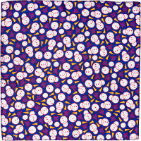 Deconstructed Snowman a purple knot wrap with snowman pattern