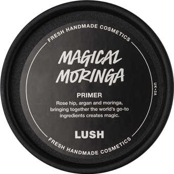 Magical Moringa Crema viso - Base trucco Lush Vista dall'alto della confezione di Magical Moringa Crema viso - Base trucco Lush