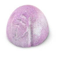 Sugar Plum Shower Bomb purple glittery shower bomb with leaf pattern on top