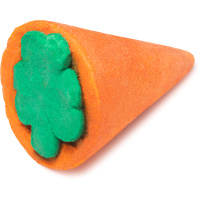 Lucky Carrot Bubble Bar carrot shaped bubble bar with green leaf shapes on top