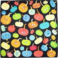 Pumpkin Patch Knot Wrap a black knot wrap with multicoloured pumpkins
