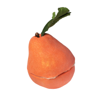 Golden Pear Bubble Bar An orange pear shaped bubble bar