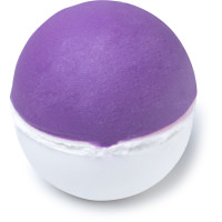 Roller Bath Bomb a round purple and white bath bomb