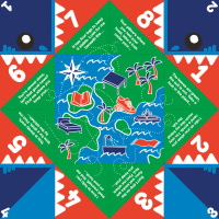 Treasure Hunt Lokta Wrap lokta wrap paper with treasure hunt instructions written on it