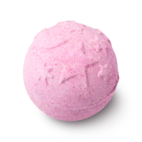 Twilight Bath Bomb A pink, spherical bath bomb with a star and moon design