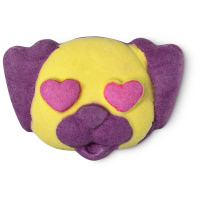 Puppy Love Bubble Bar yellow and purple puppy face shaped bubble bar