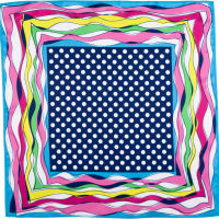 Dotty Knot Wrap navy coloured knot wrap with white polka dots