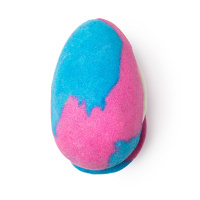 Cream egg burbuja de baÃ±o en forma de huevo de pascua de color azul y rosa