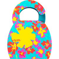 Flower Basket Gift colourful floral printed basket