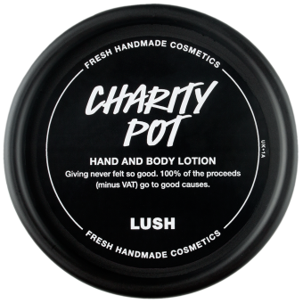 Charity pot body lotion Svart lock på body lotion-burken Charity Pot