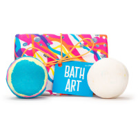 Colourful 'Bath Art' gits box with 2 bath bombs