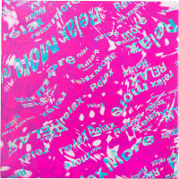 Relax More Gift A bright pink LUSH gift box with blue text