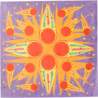 Shooting Stars Lokta Wrap a purple and orange gift wrap