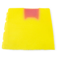 Rhubarb and Custard Soap A block of the yellow and orange Rhubarb and Custard Soap