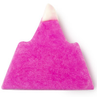 Spumante da bagno di Natale Pink Mountain Yule Log a forma di montagna rosa e bianca Spumante da bagno di Natale Pink Mountain Yule Log a forma di montagna rosa e bianca