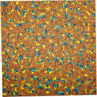 A brown scattered knot wrap full of acorns 