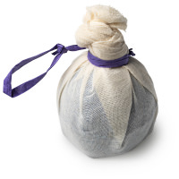 Deep Sleep Bath Bomb muslin covered purple bath bomb