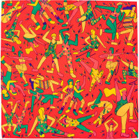 Let's Get Physical Knot Wrap Aerobics themed multicoloured knot wrap