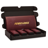 Renaissance Perfume Gift Set deep red box with gold writing on it