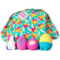 Bunny Ears Gift gift bag with bunny ears and products around it