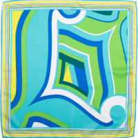 L For Lush Knot Wrap blue and green coloured knot wrap with big l design