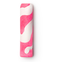 Mallow Drama Bubble Stick A pink and white stick shaped bubble bar