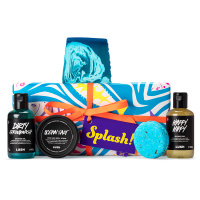 Splash regalo amante de la ducha y del mar La caja de regalo rectangular Splash de color azul del mar con productos para la ducha que contienen sal marina