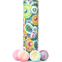Lush Bath Tub Gift floral and nature themed tube gift with products around it