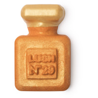 Icon No. 29 Perfume Bubble Bottle golden coloured perfume scented bottle shaped bubble bar