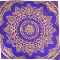 Together at Moonlight a blue and gold pattern knot wrap
