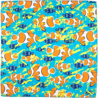Clown Fish a blue and orange clown fish patterned knot wrap