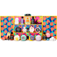 Lush Advent Calendar The Lush Advent Calendar with the doors opened and the products on display