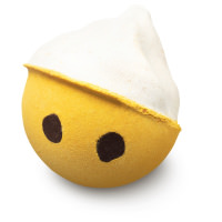 Bombardino Bath Bomb white and orange bath bomb with eyes on it
