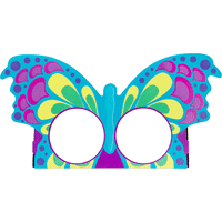 Butterfly Mask Bath Bomb Holder blue, green and yellow, orange and pink bath bomb holder turned mask shaped like a butterfly