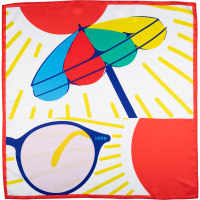 Sun Knot Wrap blue, red, yellow and white sun themed knot wrap