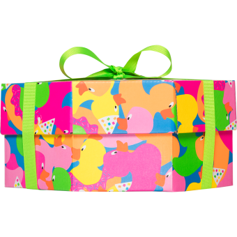 Happy Bathday Geschenkset Die Seitenansicht des Geschenkes