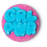 grl pwr badge burbuja de baÃ±o de color rosa y azul primavera 2019