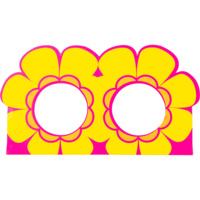 Flower Power Product Holder yellow and pink flower themed product holder