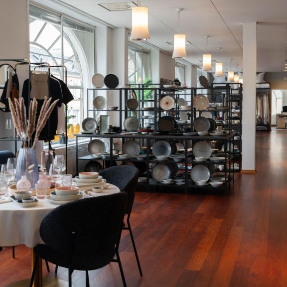 Oversiktsbilde av LUSINIs showroom i centrala Malmö. Sverige