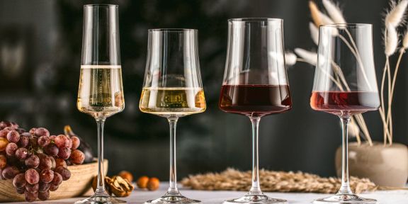 Weingläser für Rotwein, Weißwein und Roséwein