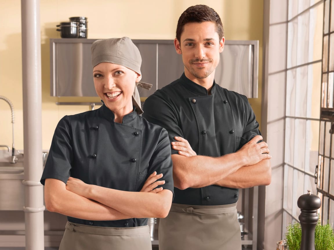 chefs uniform men All-black Workwear Working Clothes Durable Chef