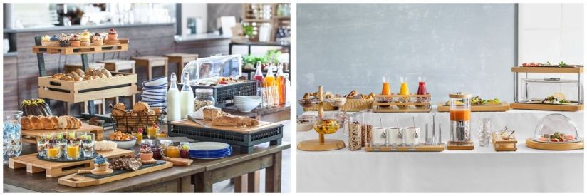 presentación de comida buffet