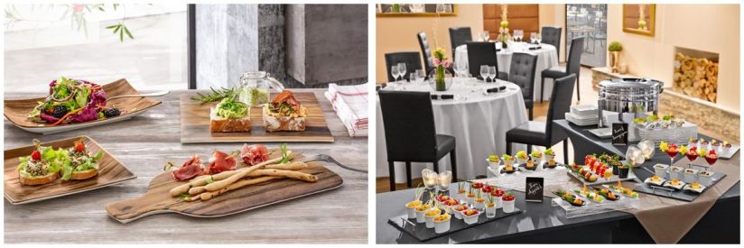 presentación de comida buffet