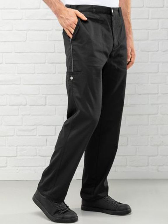 Regular Fit Kochhose in schwarz für Herren
