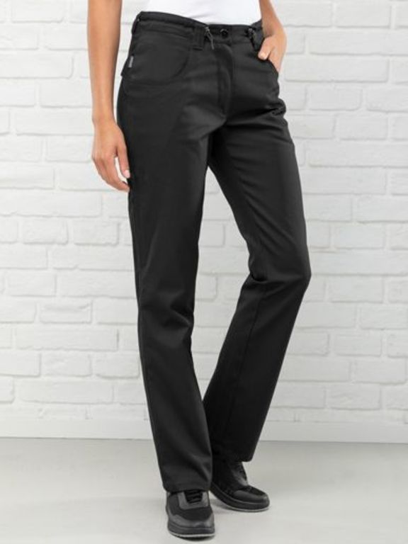 Regular Fit Kochhose in schwarz für Damen