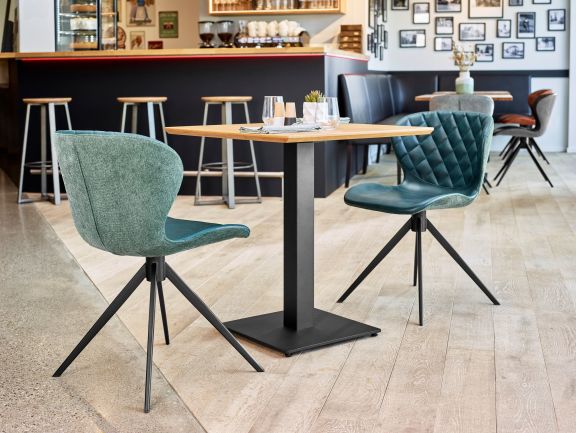 Twee stoelen Kansas in petrol kleur